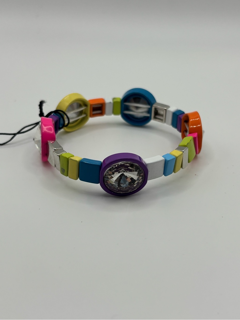 Crystal Bracelet Rainbow Geometric Stretch New - Picture 3 of 4